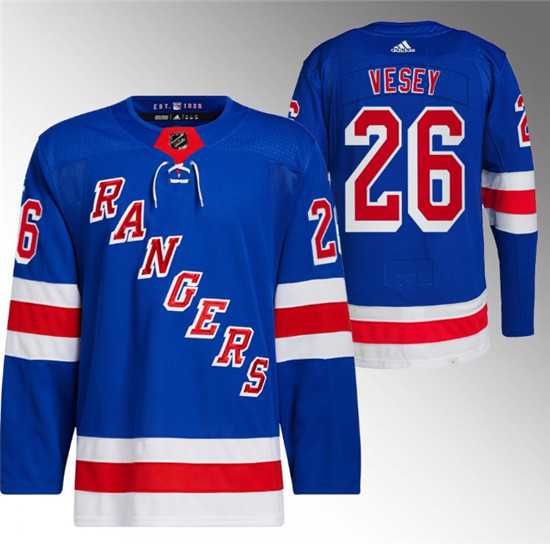 Mens New York Rangers #26 Jimmy Vesey Blue Stitched Jersey Dzhi